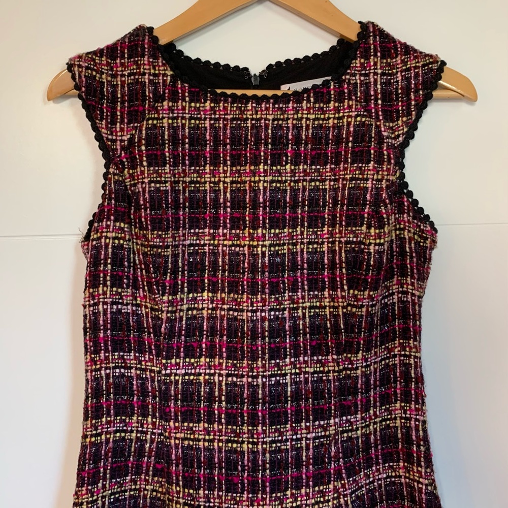 Nanette Lepore Cap-sleeve Boucle Tweed Flounce Dress (Size 2)